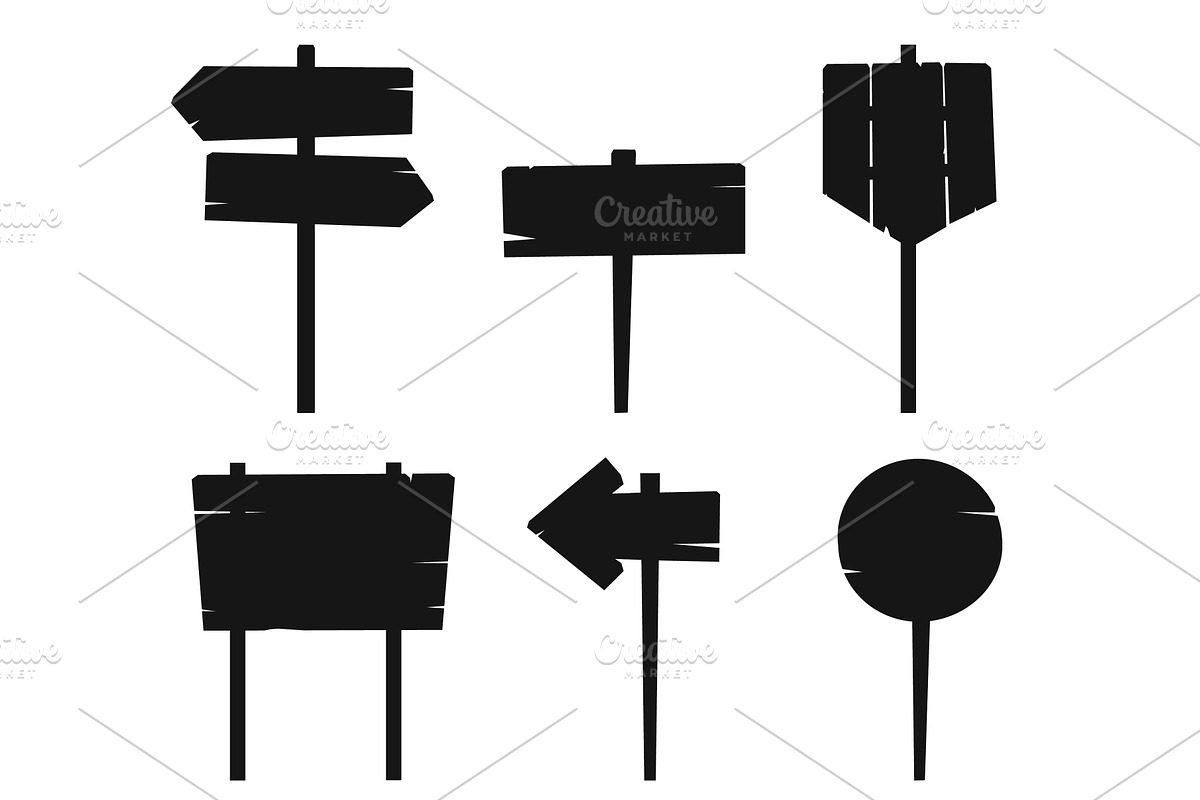 Wooden chalkboards or signs for, an Object Illustration by Vectorbuum