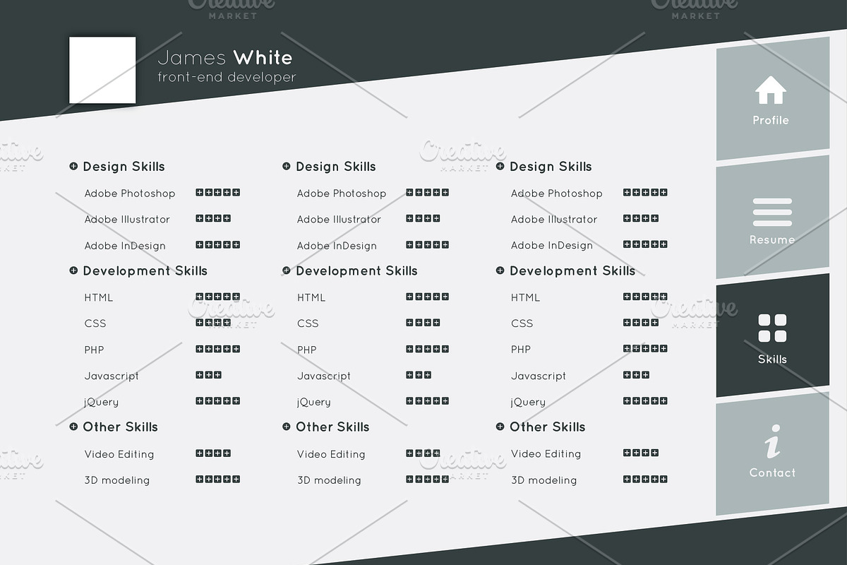 Horizontal, 4 Pages Resume, a Resume Template by 8Link (Photo 5 of 5)
