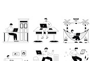 Remote Work Vector Illustrations AI, an Illustration by Vector Portal (Thumbnail 5 of 8)