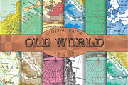 Vintage map patterns, 'Old world', a Pattern Graphic by Kiwi Fruit Punch (Thumbnail 1 of 4)