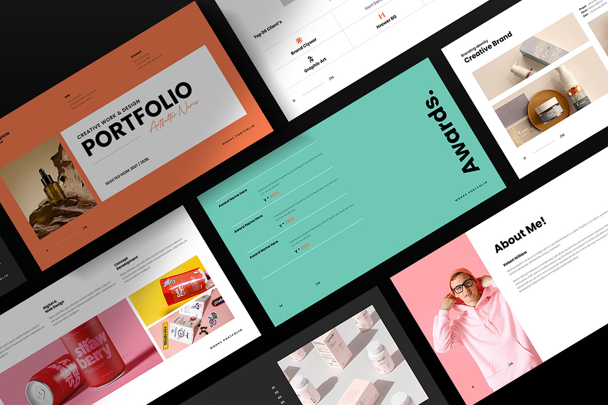 Portfolio Template InDesig & Canva, a Presentation Template by TemplateFolio-Shop (Photo 3 of 14)