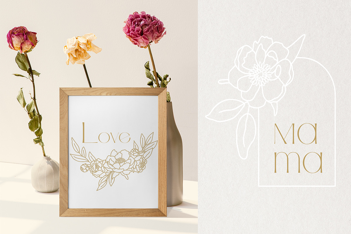 WILDFLOWER LINE-ART WREATHS, an Object Illustration by Kate Art (Photo 9 of 13)