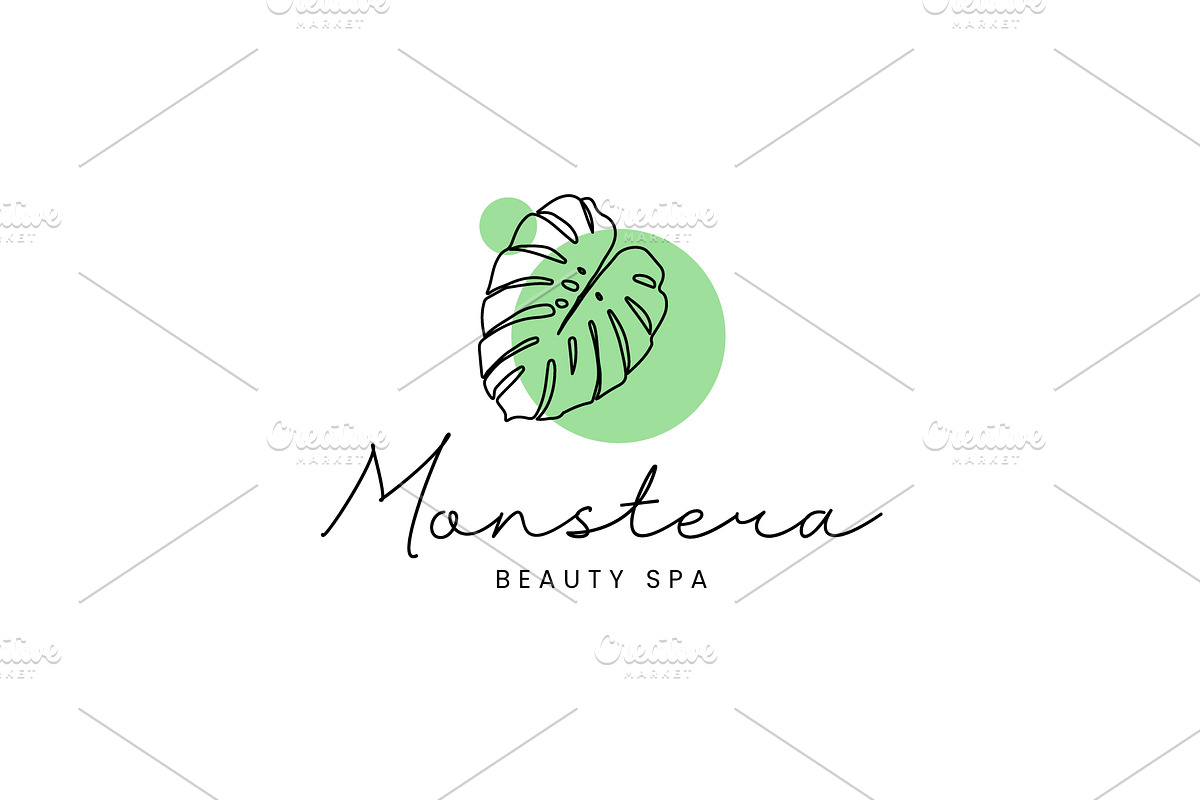 Monstera studio logos in a minimalis, a Branding & Logo Template by Dyn Studio