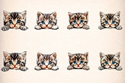 watercolor funny peeking cats clipar, an Illustration by GatewayDesign (Thumbnail 3 of 9)