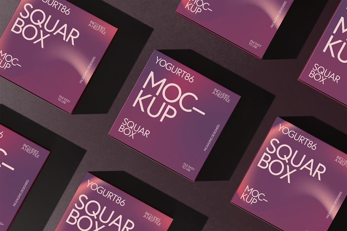 Square Cardboard Box Mock-up, a Packaging Mockup by zippypixelstudio (Photo 8 of 12)