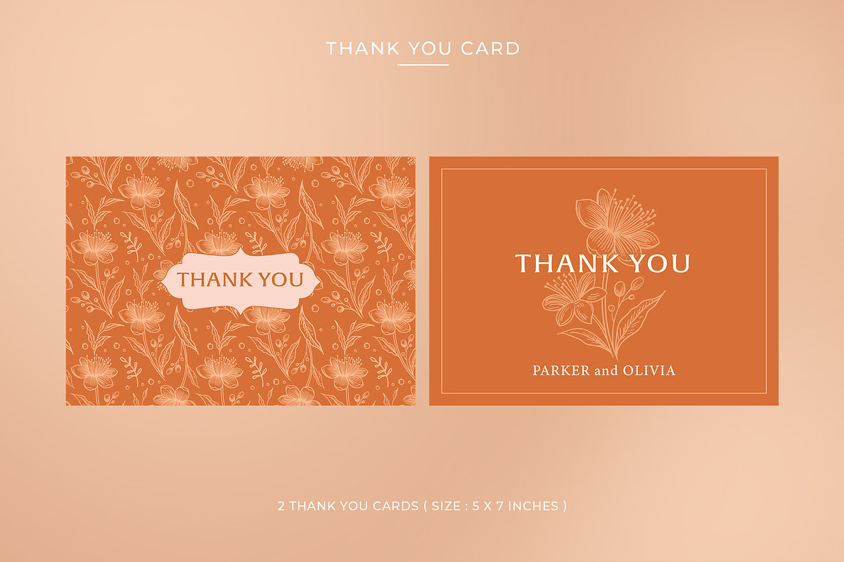 Peach Floral Wedding Templates, a Print Template by Shwet Art (Photo 9 of 10)