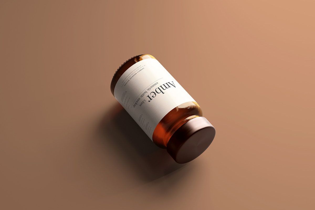Amber Glass Jar / Bottle Mockups, a Cups & Container Mockup by pmvch (Photo 5 of 10)