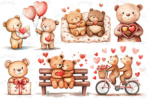 Valentine Bears Clipart Bundle, an Animal Illustration by PassionPNGcreation