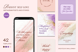 Self-love Quotes Instagram Templates, a Social Media Template by Ollyta May