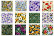 watercolor flowers pattern, an Illustration by Designworld (Thumbnail 3 of 4)