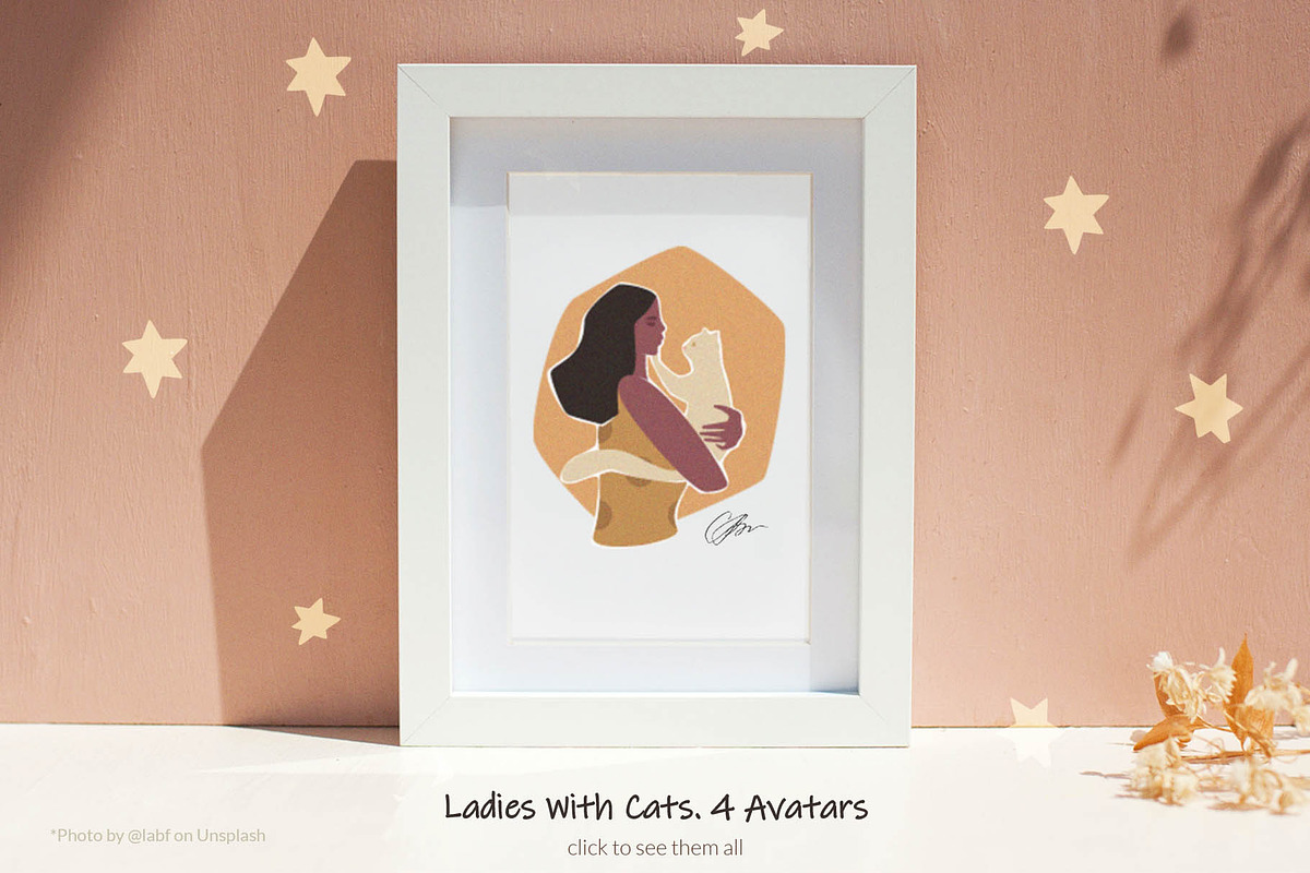 Cat Lady Graphic Set, an Animal Illustration by svetlana.belaia (Photo 2 of 7)