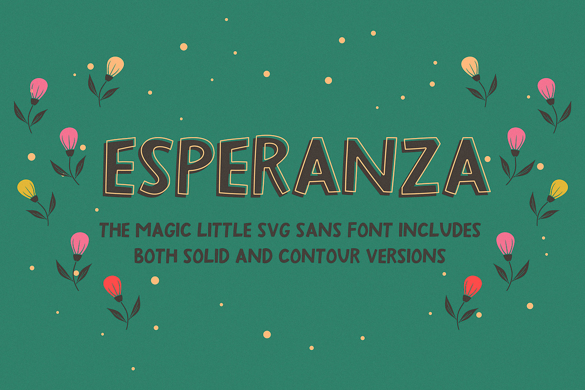 Esperanza - SVG & Regular font, a Sans Serif Font by Anastasia Cuza (Photo 1 of 8)