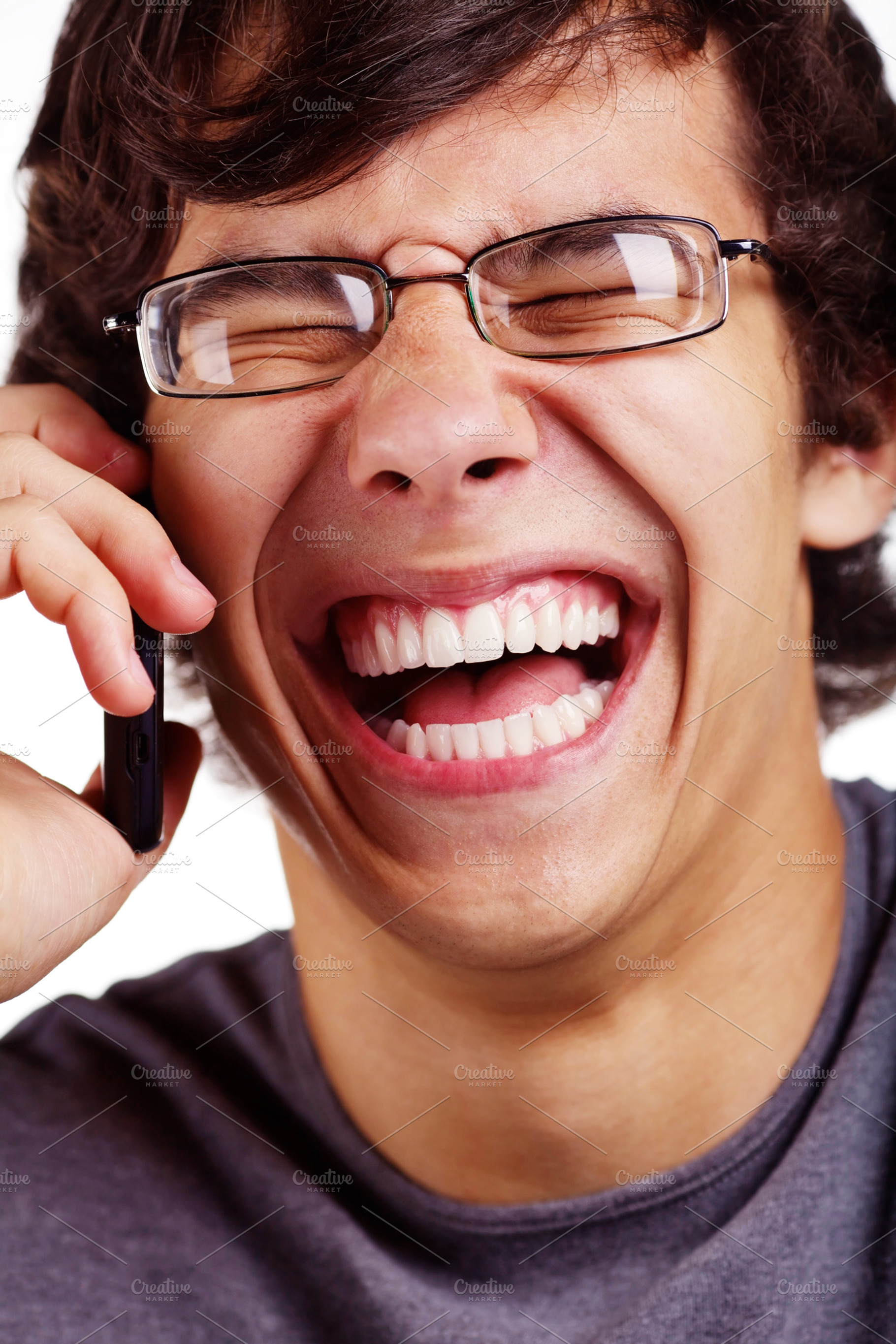 Laughing Guy With Cell Phone