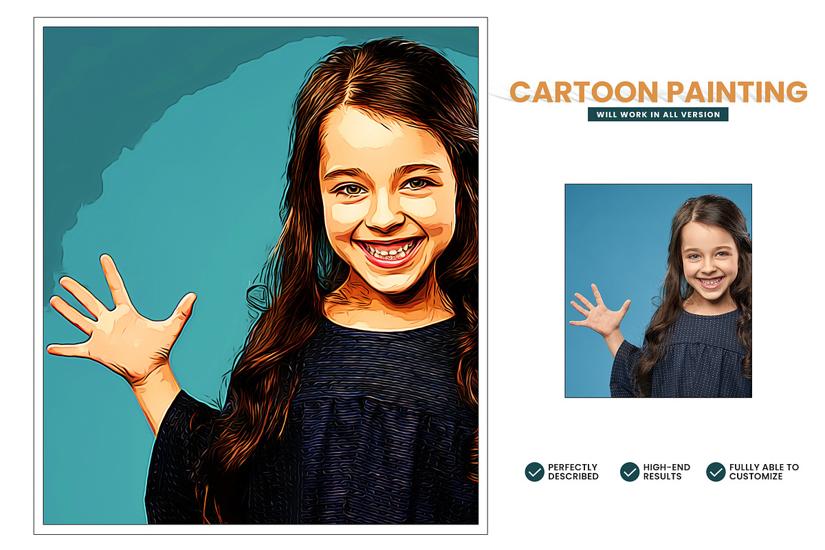 Cartoon Painting Effect, an Action Add-On by U_Design (Photo 3 of 8)