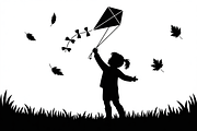 Kids Flying Kite Laser Cut Bundle, an Object Illustration by balal (Thumbnail 3 of 11)