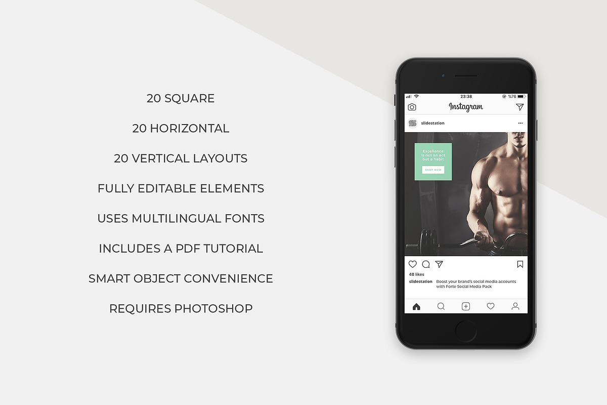 Forte Social Media Pack, a Social Media Template by SlideStation (Photo 4 of 6)