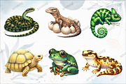 Watercolor Reptile Clipart Amphibian, a Graphic by designcity5 (Thumbnail 3 of 5)