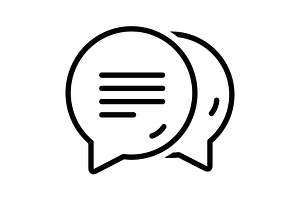 Dialog message black icon, an Outline Icon by Creative priyanka