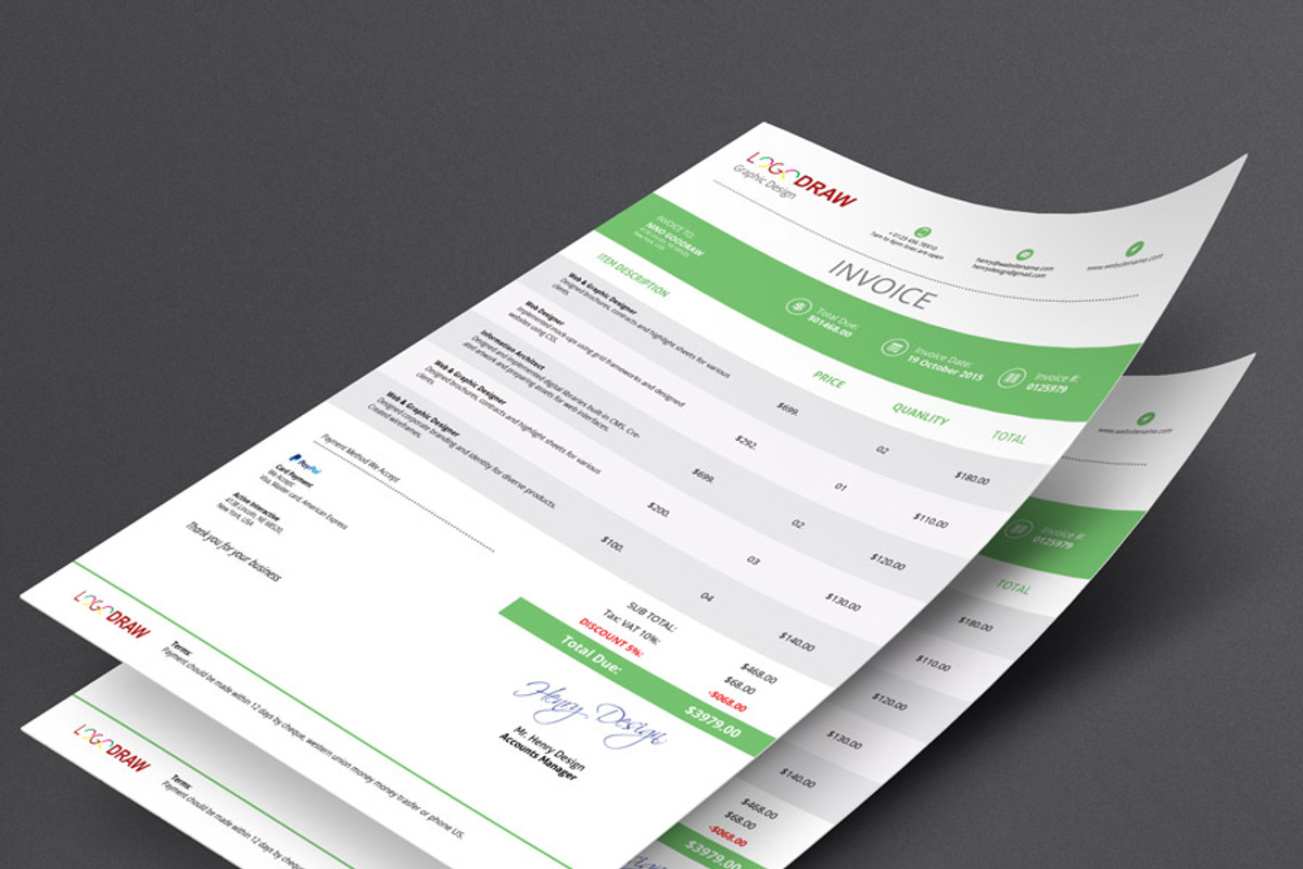 Invoice, a Stationery Template by resumetemplathttps://d3es (Photo 2 of 6)