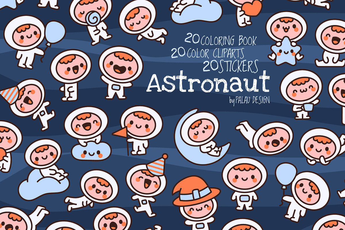 Cute Baby Astronaut Character, a Person Illustration by Palau (Photo 1 of 12)