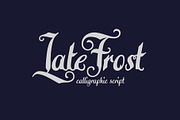 Late Frost font, a Script Font by Gleb Guralnyk (Thumbnail 1 of 5)