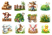 Cute farm animals clipart, an Illustration by CreationArt (Thumbnail 3 of 5)