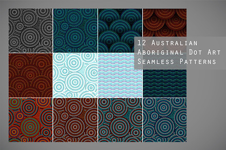 12 Australian Aboriginal art pattern