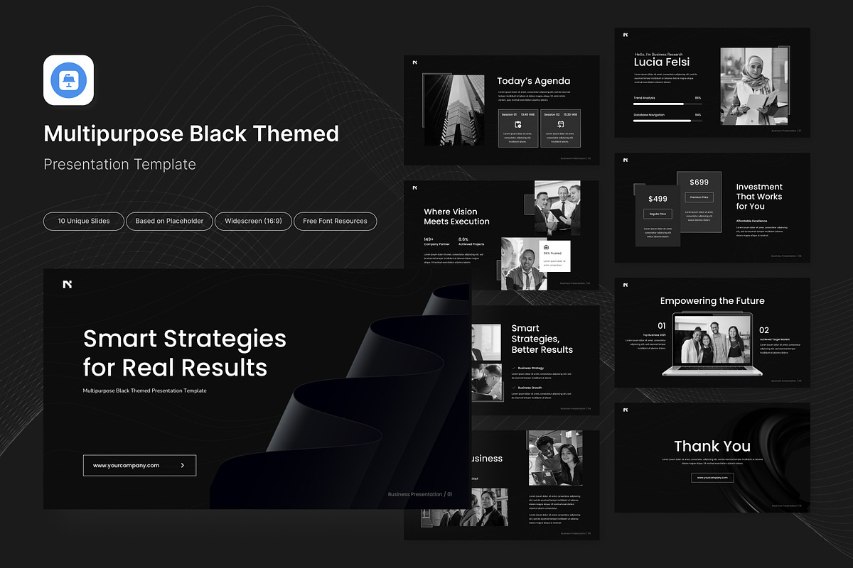 Multipurpose Black Themed Keynote, a Presentation Template by Antstheme (Photo 1 of 2)