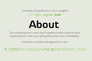 Byom - 4 Fonts 1 Icons Set