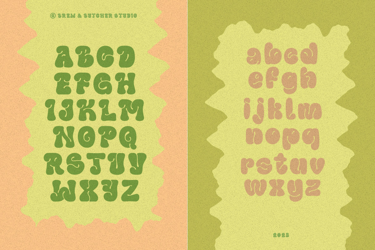 BloomBops | Psychedelic Typeface, a Font by Brew & Butcher Studio (Photo 2 of 10)
