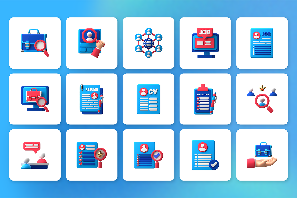 3D Staffing and Employment Icon Set, a Characters & Person 3D Model by Flat Icons (Photo 7 of 8)