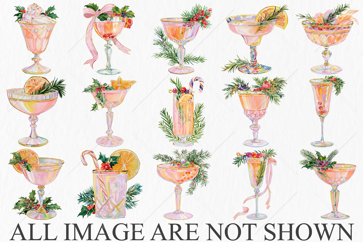 Watercolor Christmas Drink Clipart, a Seasonal Illustration by Canvas Craft (Photo 4 of 10)
