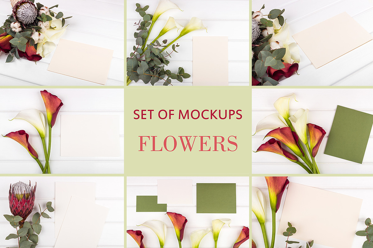 Set Mockups. FLOWERS, a Print Template by Mockups4you (Photo 1 of 6)