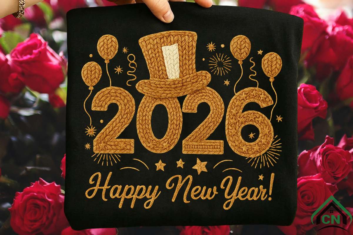 Faux Yarn Happy New Year 2026 PNG, an Illustration by Craft Nest (Photo 2 of 7)
