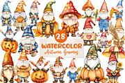 Autumn Gnomes Clipart, an Illustration by CreationArt (Thumbnail 1 of 5)
