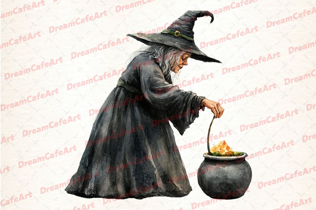 Halloween Witch Clipart, an Illustration by DreamCafeArt (Photo 6 of 6)