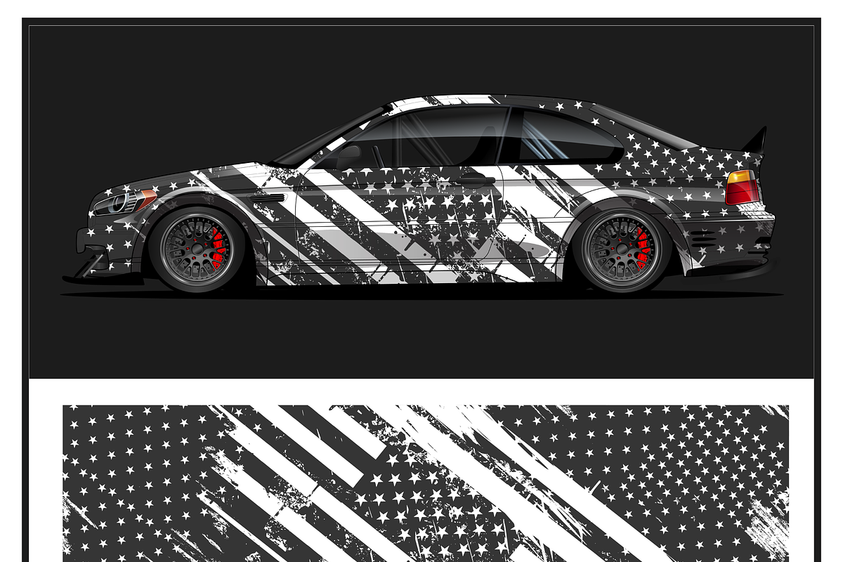Patriotic Grunge Truck Wrap Design, an Object Illustration by CarWrap design (Photo 2 of 3)