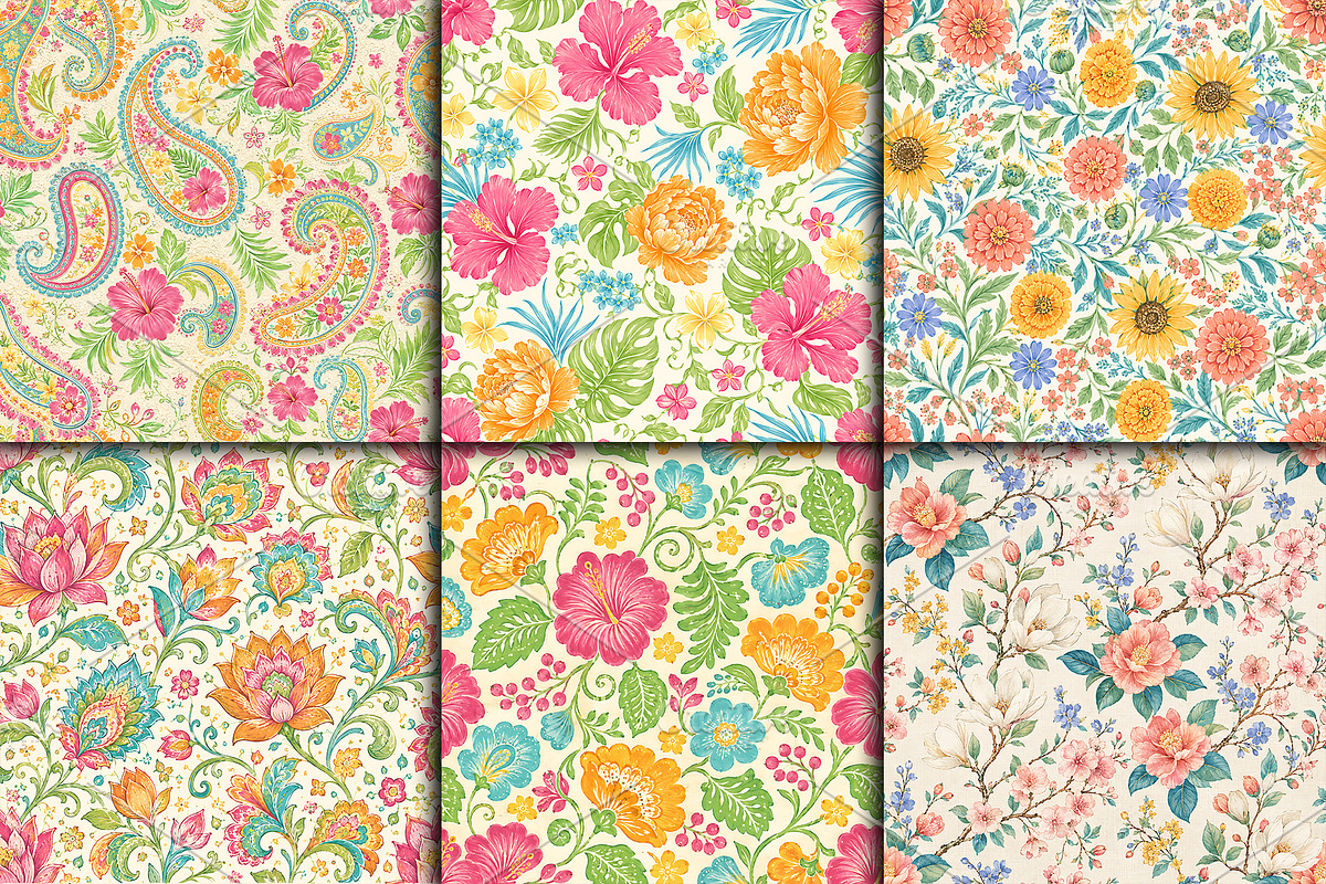 Vintage Botanical Floral Pattern, a Pattern Graphic by Artonix (Photo 2 of 3)
