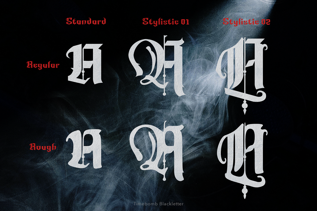 Timebomb Blackletter, a Blackletter Font by madeDeduk (Photo 2 of 14)