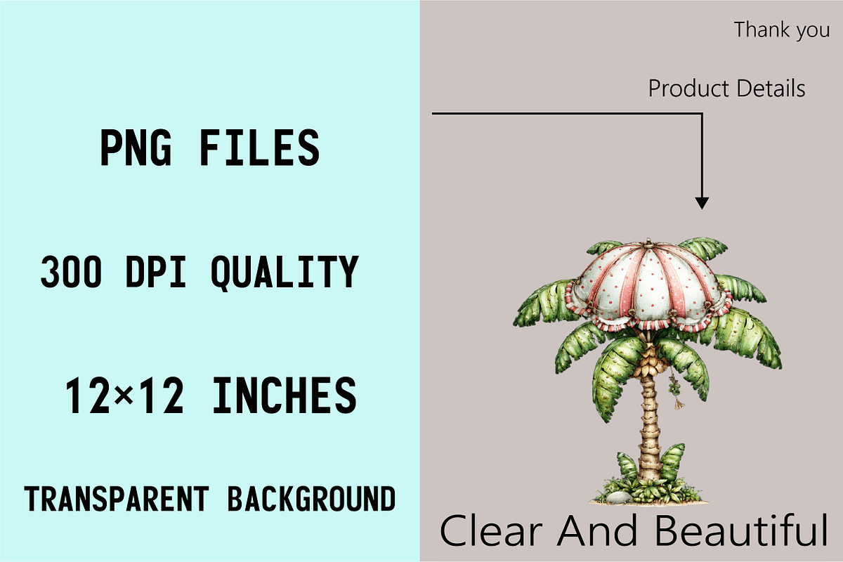 Whimsical Summer Palm Tree Clipart B, an Illustration by SVGArt (Photo 6 of 9)