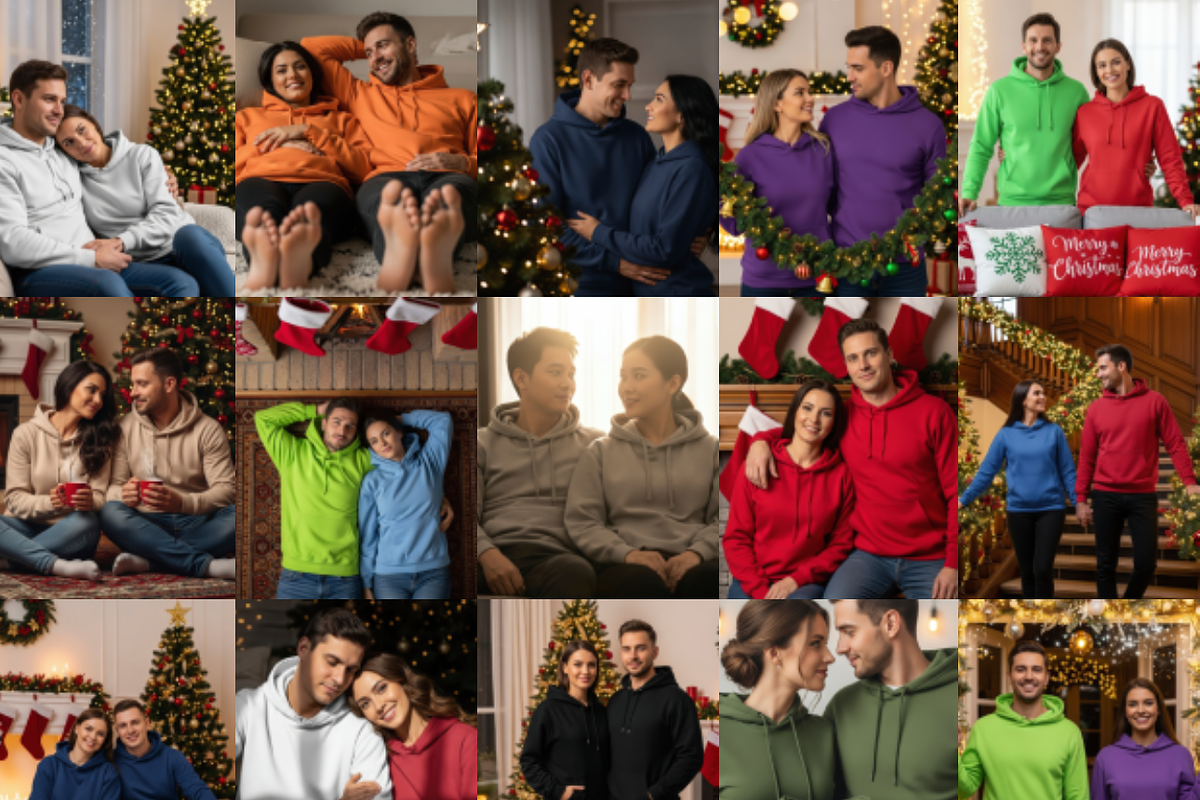 Couple Hoodie JPG Mockup Pack 400, a Hoody Mockup by KennedyStudio (Photo 4 of 14)
