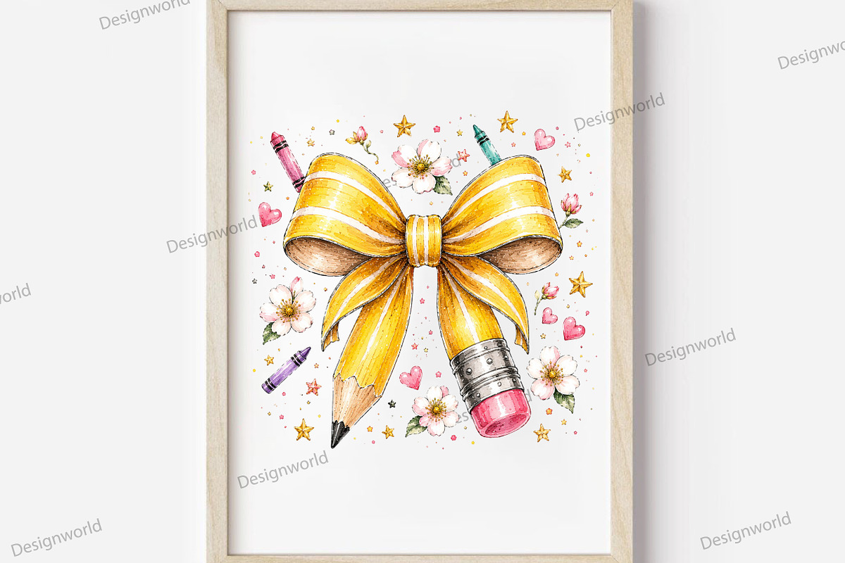 Pencil Coquette Bow PNG, a Seasonal Illustration by Designworld (Photo 3 of 4)