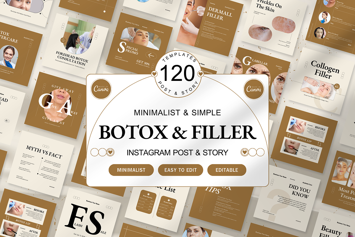 120 Botox & Filler Instagram Pack, a Social Media Template by Branding Victory STD (Photo 1 of 9)
