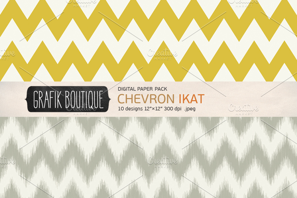 Chevron ikat digital papers preview 2