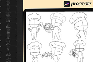 50 Procreate Chibi Cooking Poses