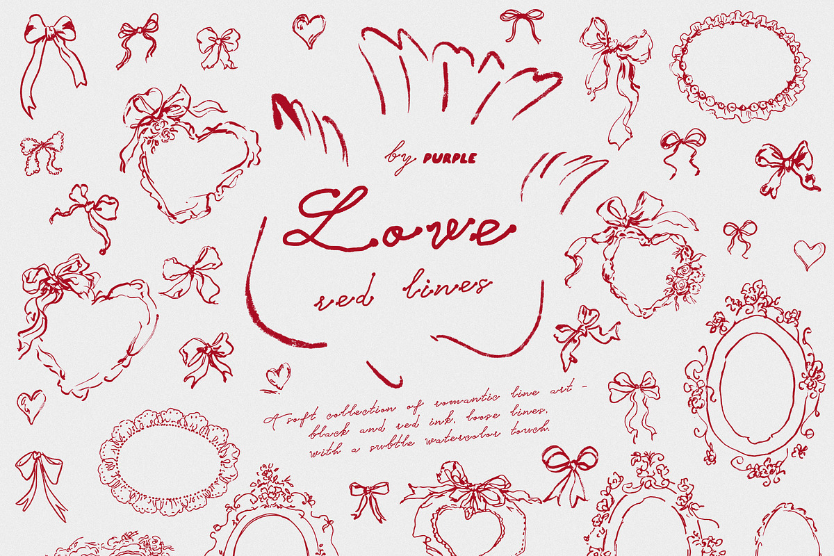 Love: Romantic Line Art, a Decorative Illustration by Purple (Photo 13 of 14)