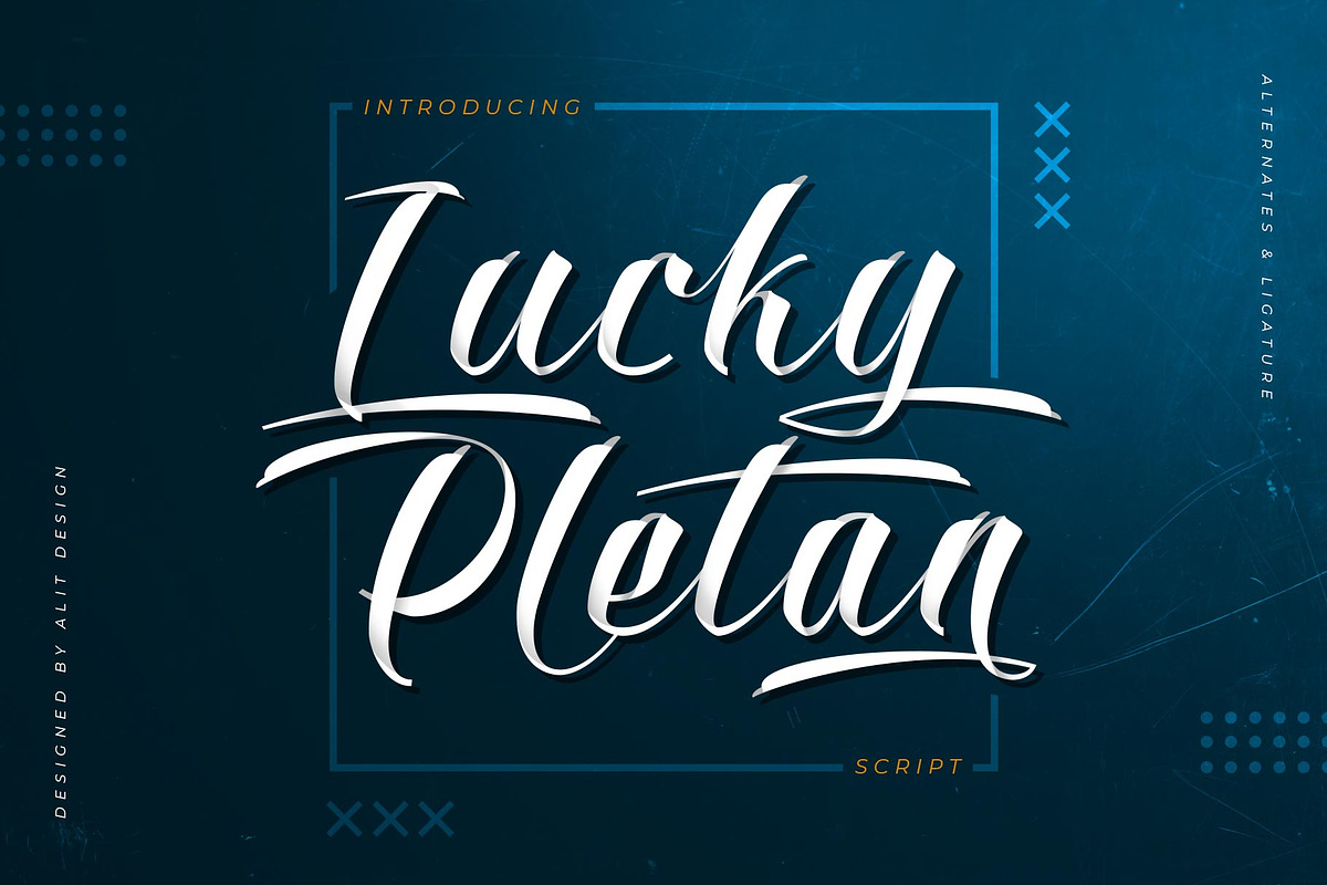 Lucky Pletan Typeface, a Script Font by alit design (Photo 1 of 15)
