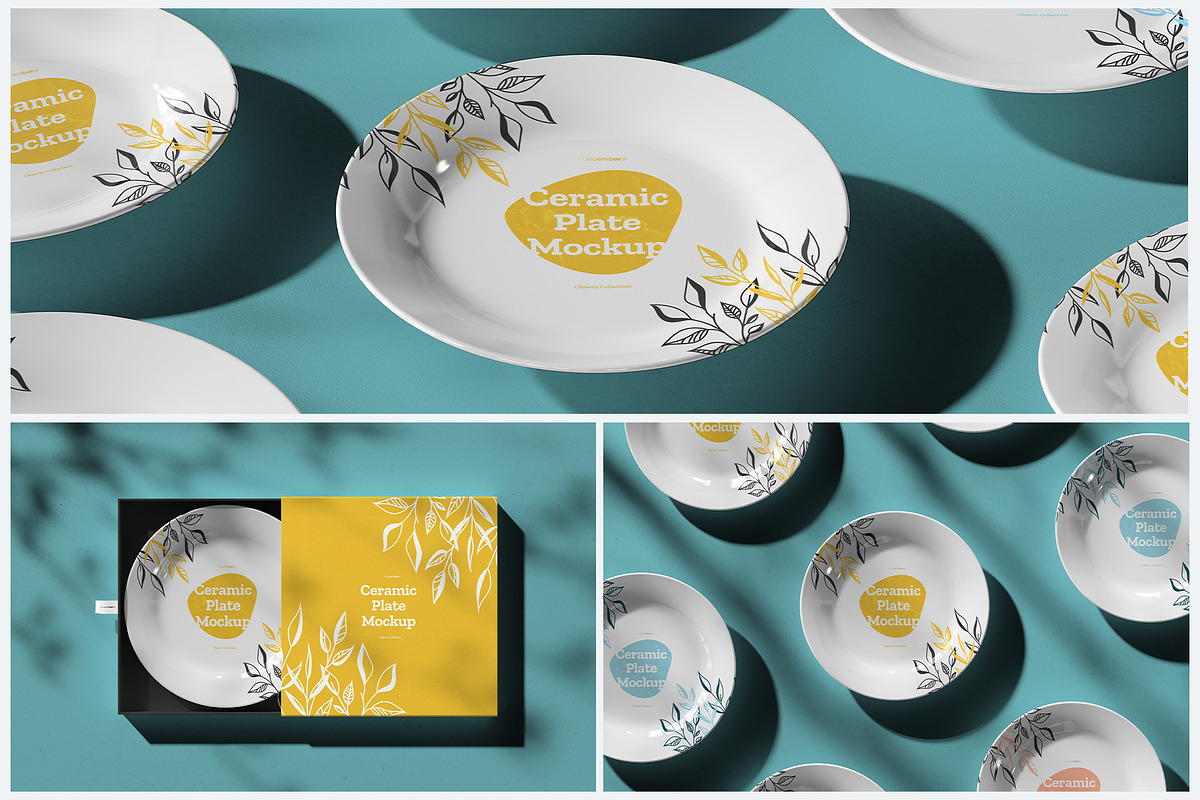 7 Mockups Ceramic Plates, a Household Mockup by Grow Design Craft Studio (Photo 3 of 8)