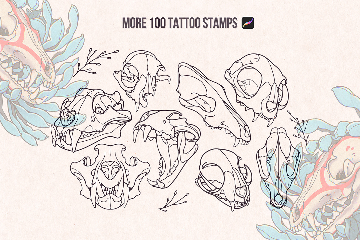 Procreate Stamps Bundle Tattoo, a Brush Add-On by InkPrintsTattoo (Photo 4 of 10)
