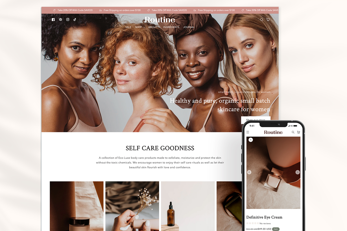 Routine - Skincare Shopify Theme, a Shopify Template by InspiredTheme (Photo 1 of 9)